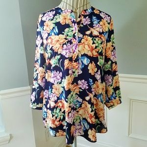 NYDJ Floral Tunic Blouse